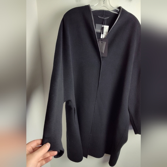 NWT Marina Rinaldi Black Wool Coat high quality designer 22 plus size oversized - Picture 4 of 15